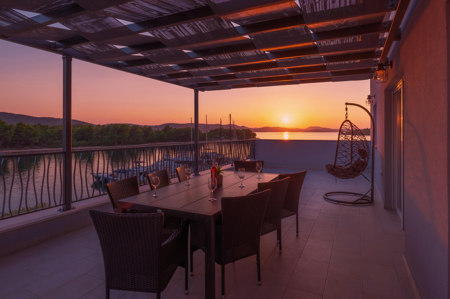 Sunset on the terrace