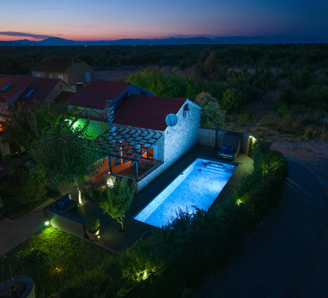 Evening view of the property, highlighting its remote location