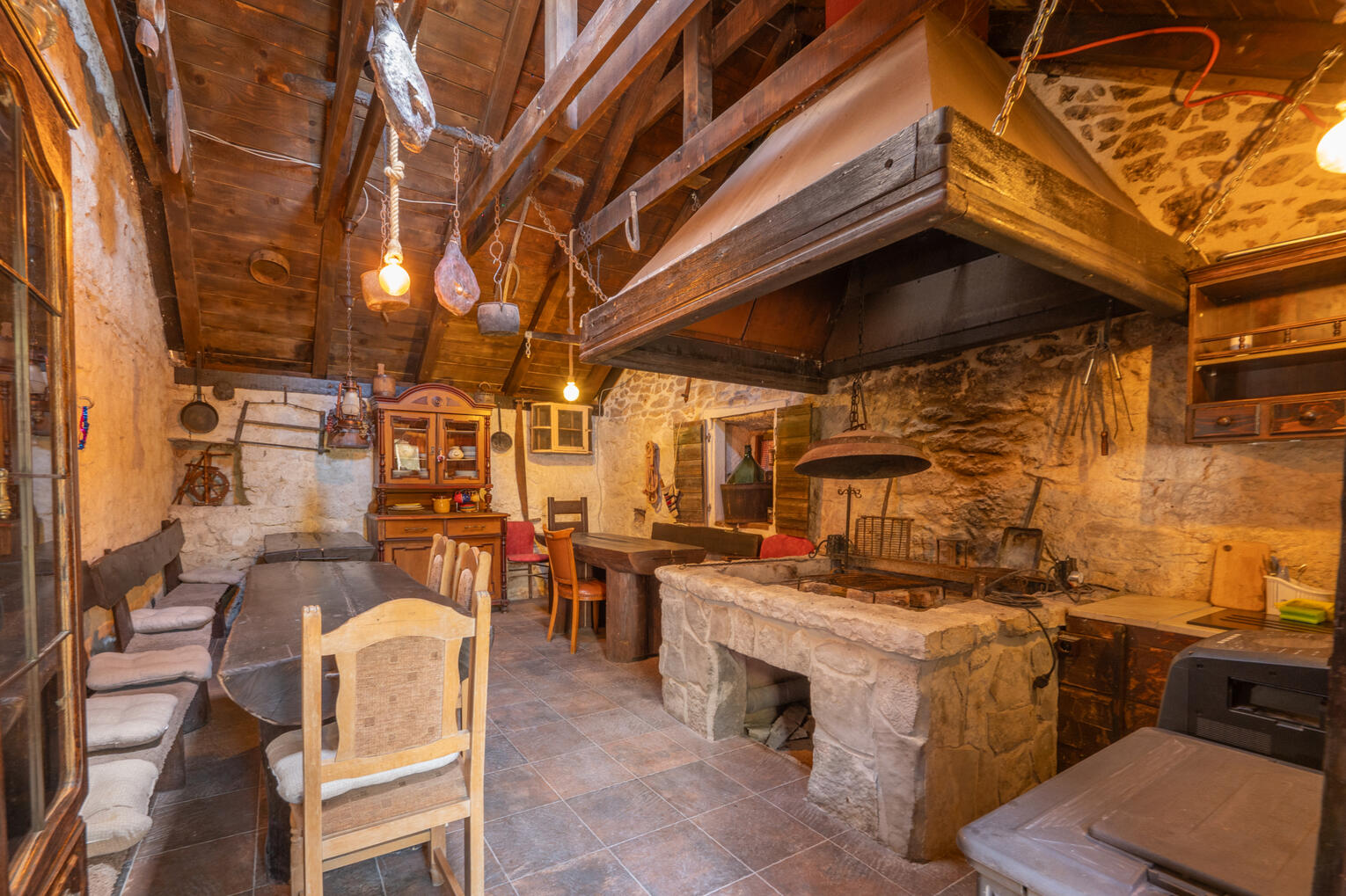 Dining Tavern with window pathway to the kitchen