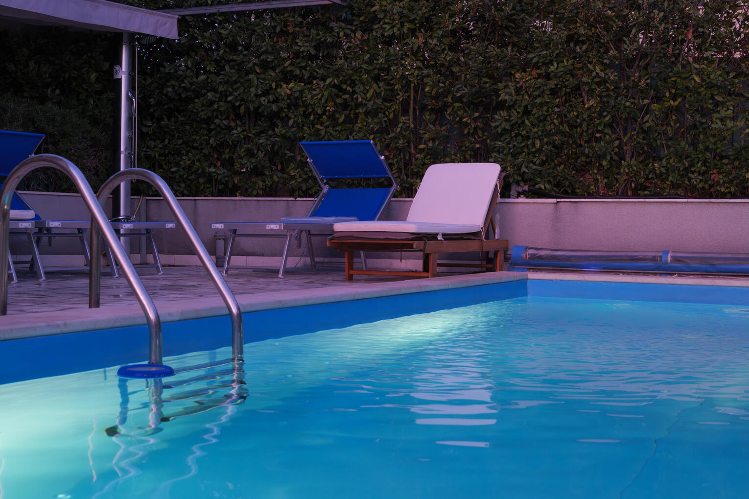 Poolside at sunset
