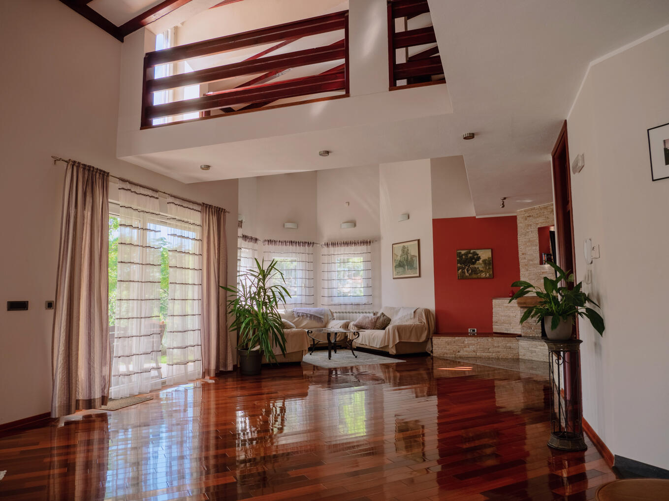 Living room with catwalk