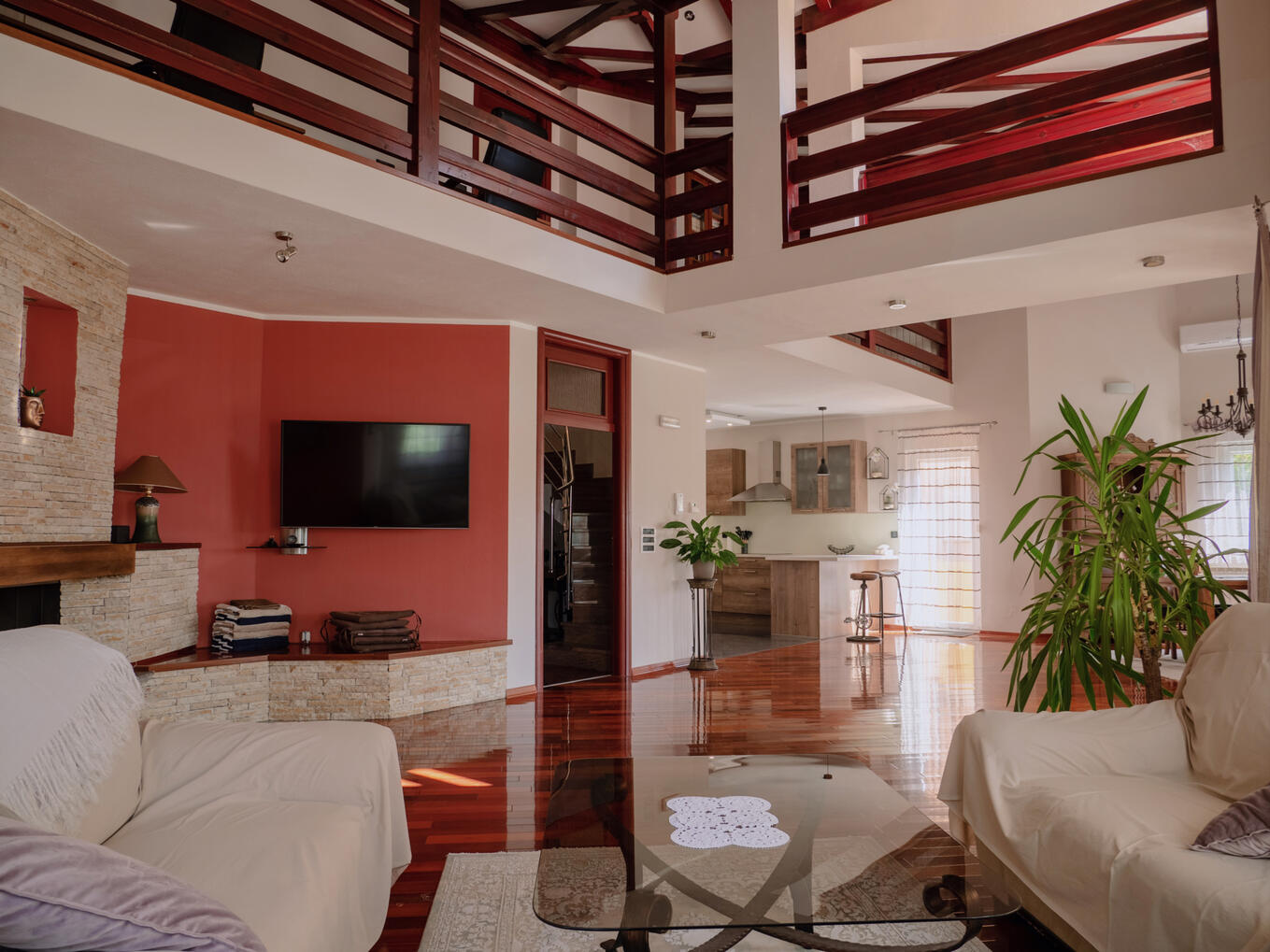 Living room with catwalk